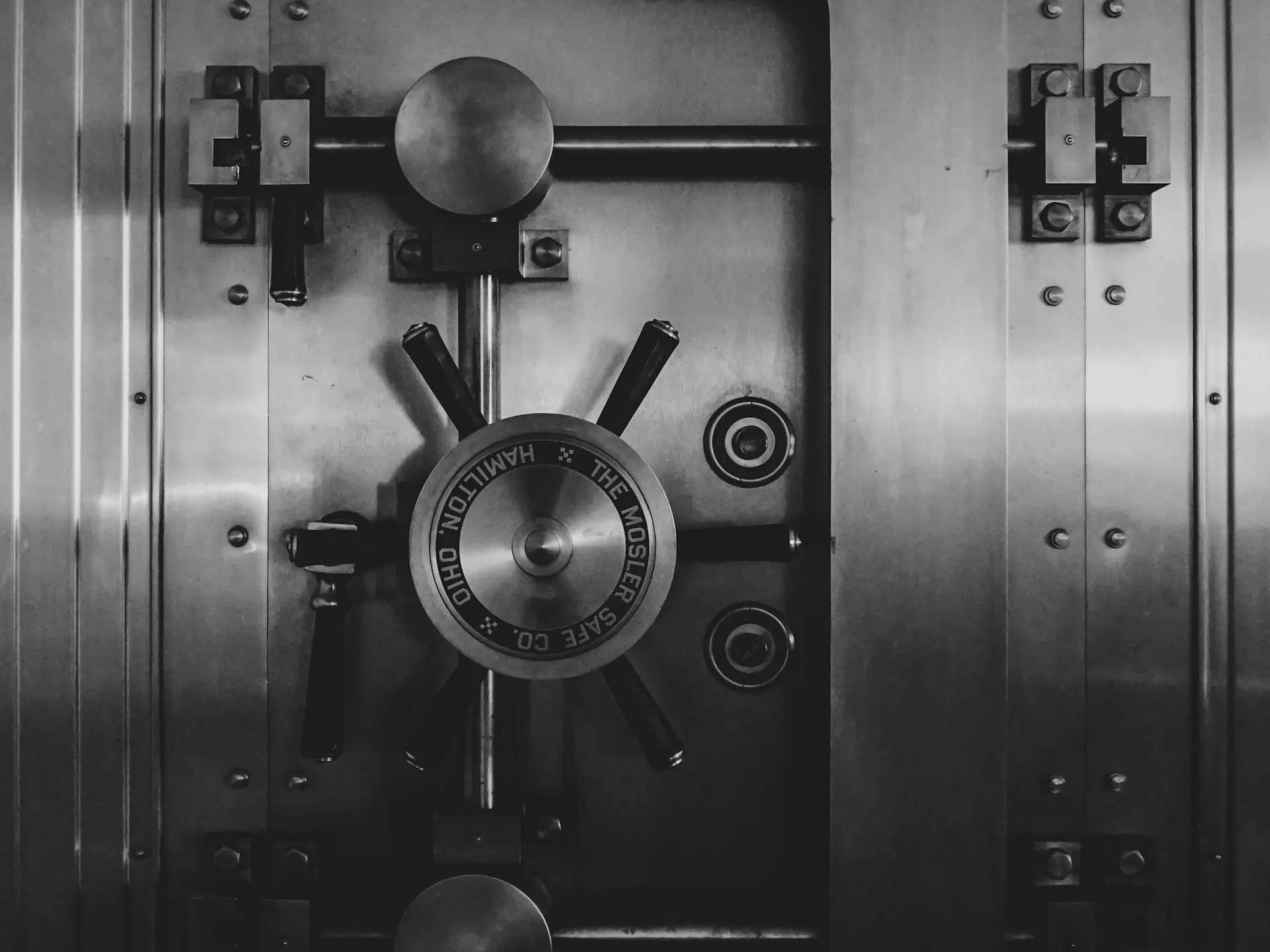 black and silver door knob