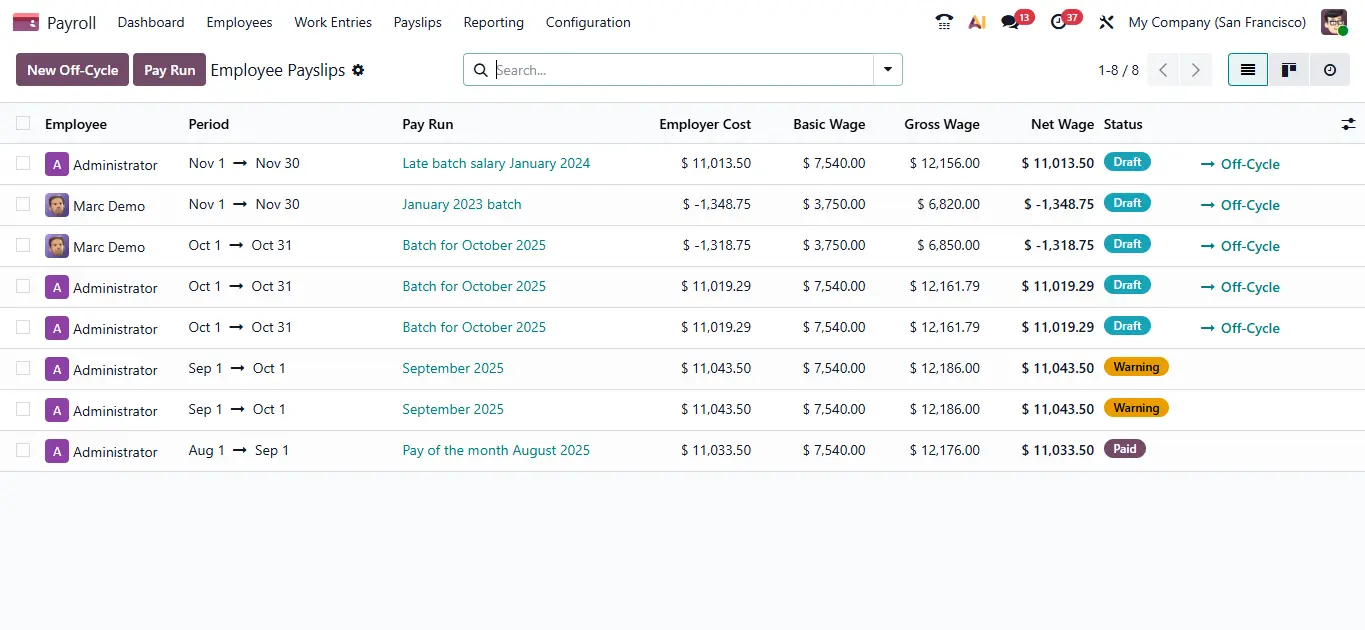 Odoo 19 Payroll