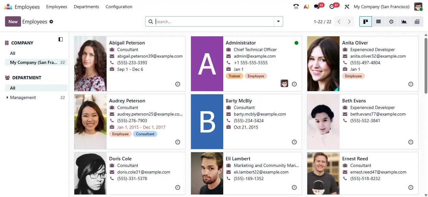 Odoo 19 Employee