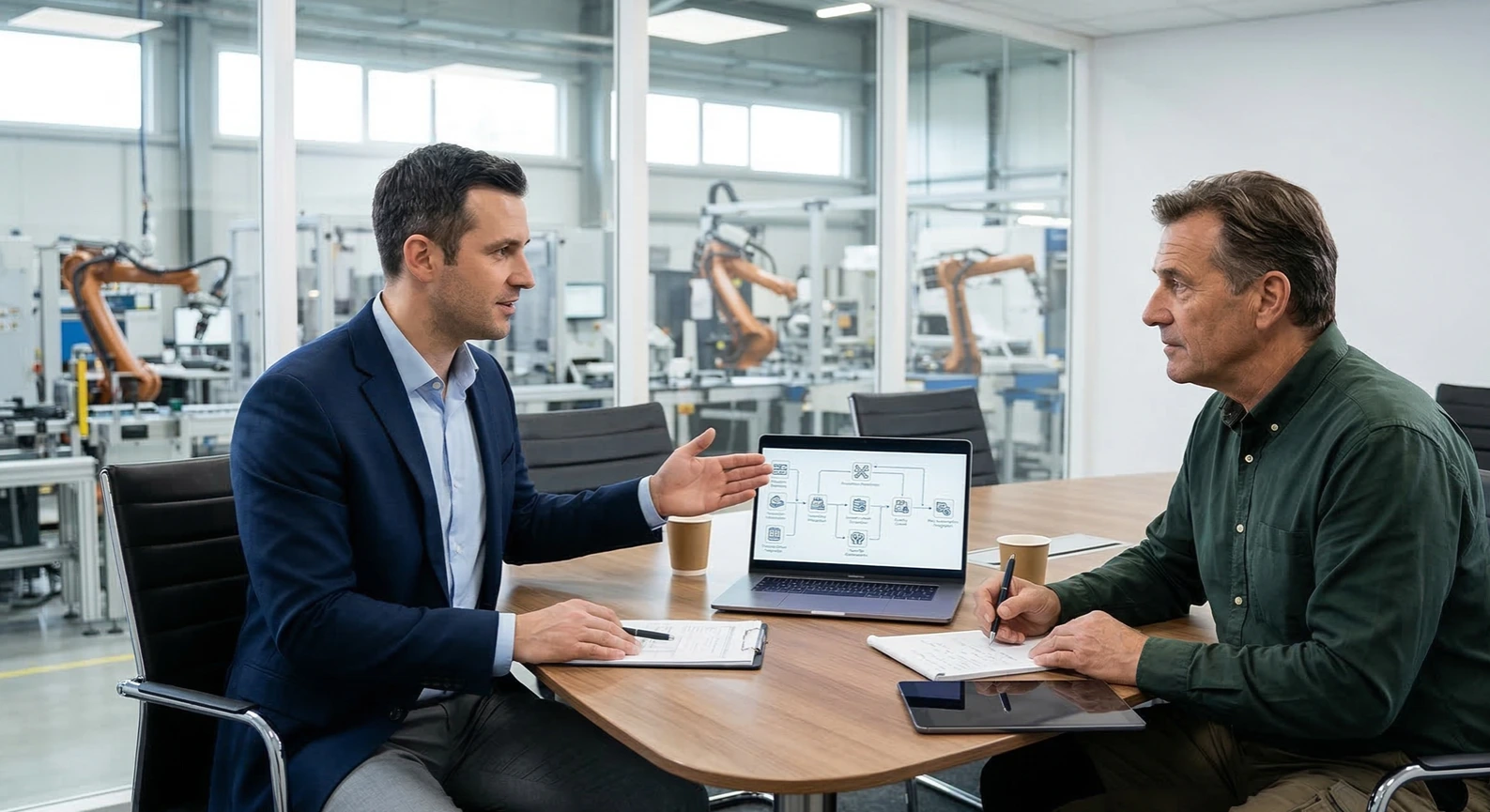 ที่ปรึกษาอธิบาย roadmap ERP → Automation ให้เจ้าของโรงงาน