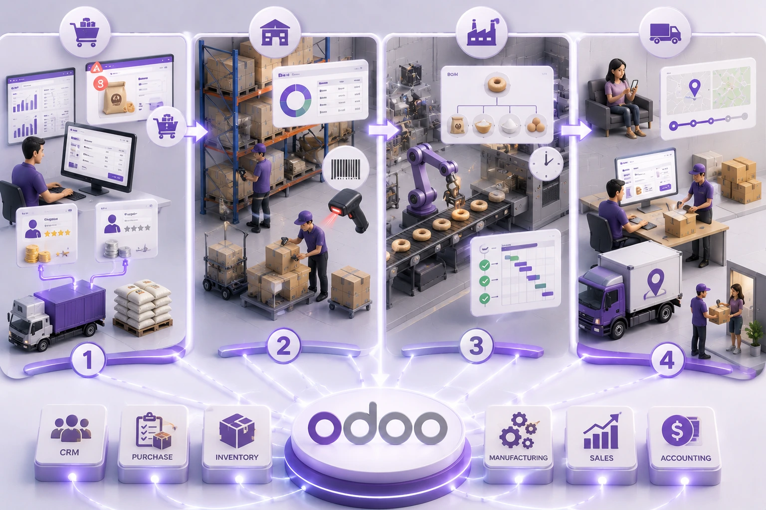 ERP supply chain workflow diagram ERP Odoo