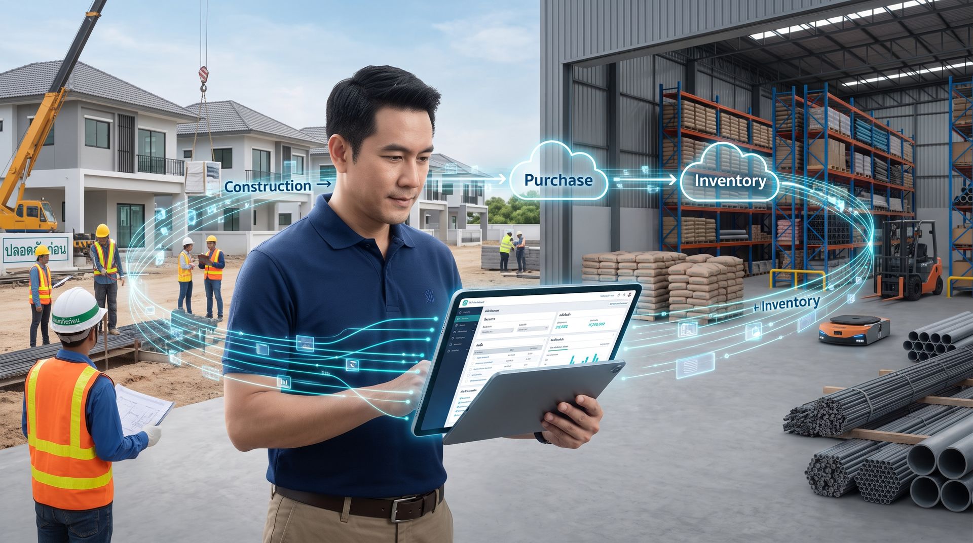 ERP เชื่อม Construction & Warehouse